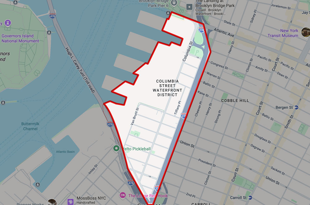Columbia Waterfront District map